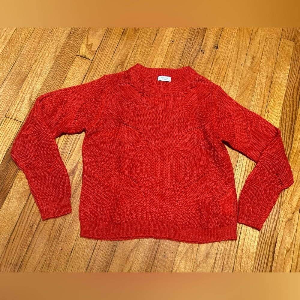 Jacqueline de Yong Jdydaisy Long Sleeve Structure Pullover Knit Sweater Red S